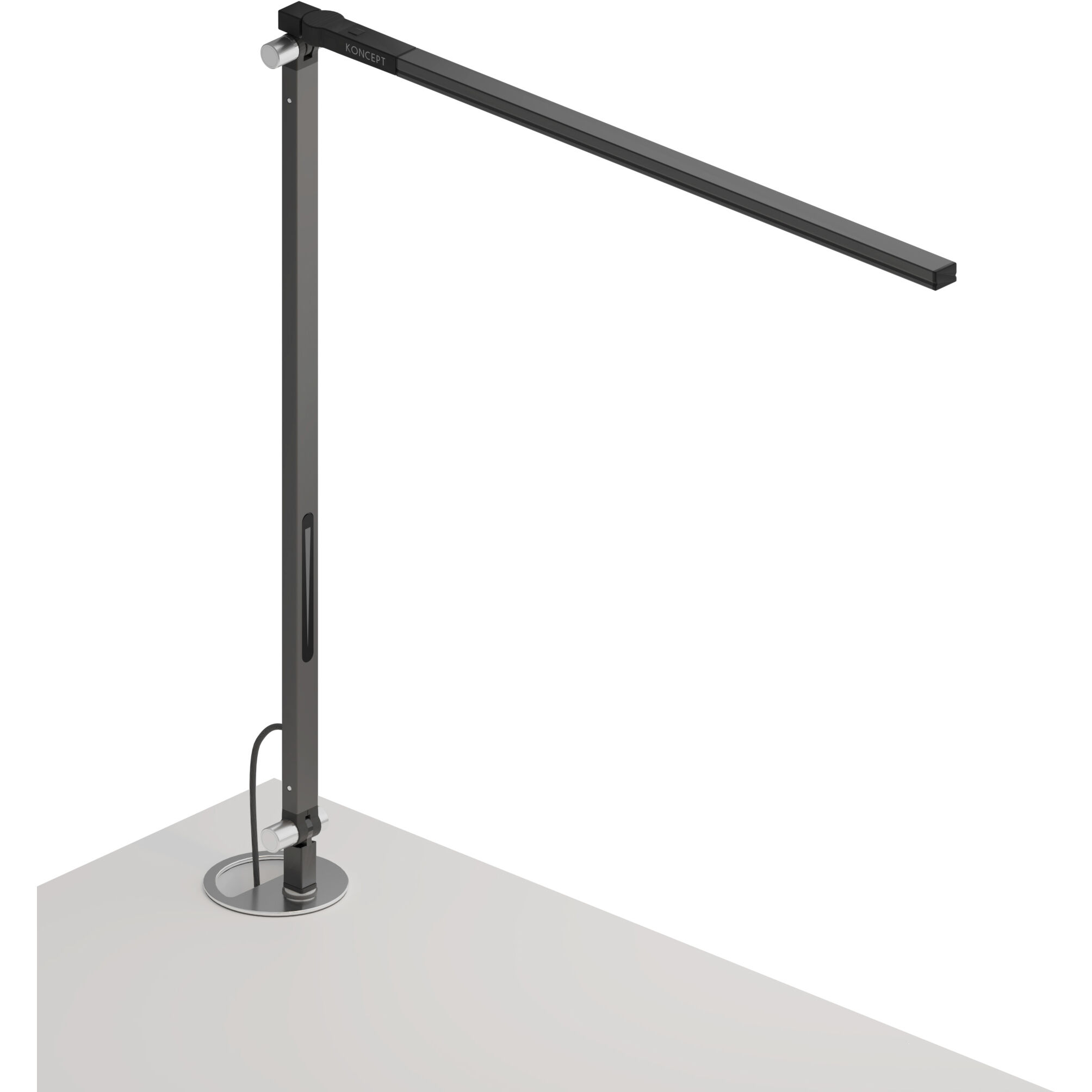 Z-Bar Solo 18 inch 6.00 watt Metallic Black Desk Lamp Portable Light, Grommet Mount
